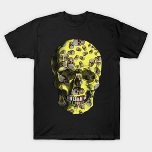 Happy Skull Random Pattern (Yellow) T-Shirt
